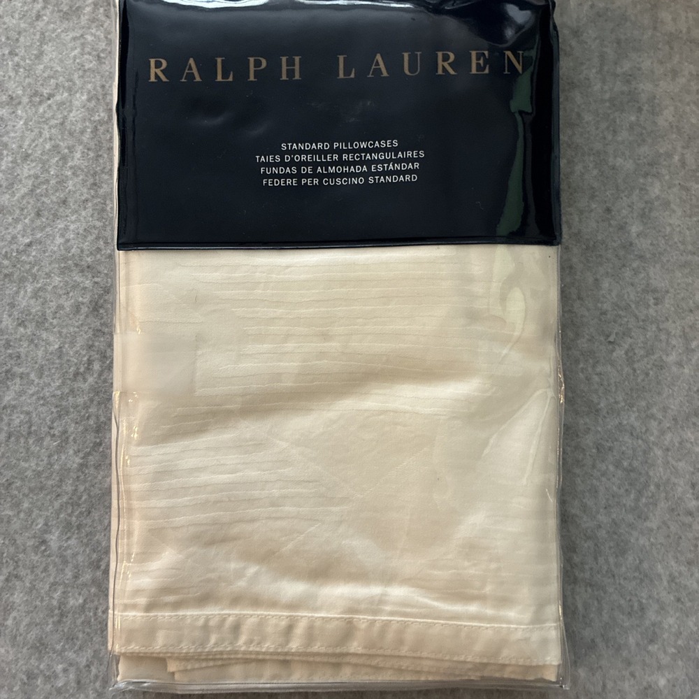 Ralph Lauren Standard Pillowcases Cerillos Emilia Cream NEW